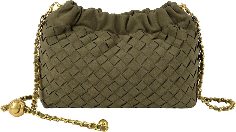 Joryin Woven Women's Crossbody Bag & Evening Purse, Trendy Dumpling Clutch & Hobo Cloud Shoulder Bag Trendy Dumpling Clutch - Image 1